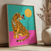 Tiger mit Butterfly Funky Art Print Poster