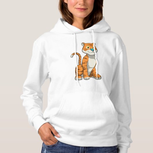 Tiger mit Butterfly Hoodie (Vorderseite)