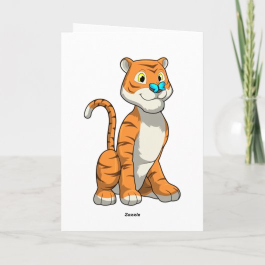 Tiger mit Butterfly Karte (Rückseite)