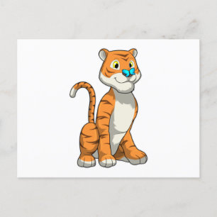 Tiger mit Butterfly Postkarte