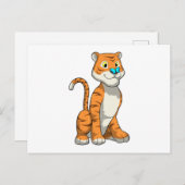 Tiger mit Butterfly Postkarte (Vorne/Hinten)