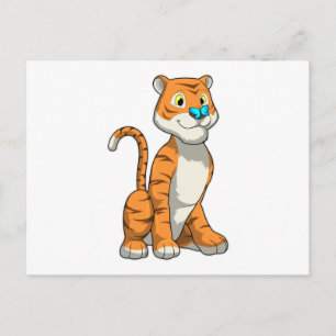 Tiger mit Butterfly Postkarte