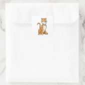 Tiger mit Butterfly Quadratischer Aufkleber (Tasche)