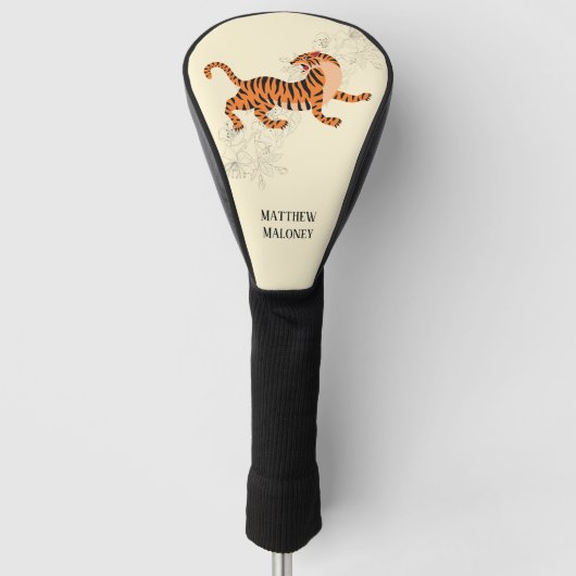 Tiger mit Cherry Blossom Golf Head Cover Headcover (Vorderseite)