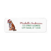 Tiger mit einem Weihnachtsmannhut Weihnachts Rücks (Vorne)