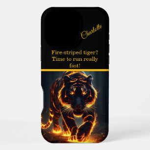 Tiger mit feuriger Ausstrahlung iPhone 16 Pro Max Hülle
