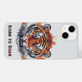 Tiger mit Flammen - Anpassbarer Text Case-Mate iPhone Hülle (Rückseite (Horizontal))