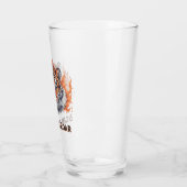 Tiger mit Flammen - Anpassbarer Text Glas (Links)