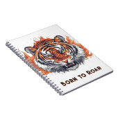 Tiger mit Flammen - Anpassbarer Text Notizblock (Rechte Seite)
