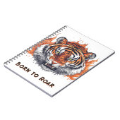 Tiger mit Flammen - Anpassbarer Text Notizblock (Linke Seite)