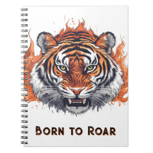 Tiger mit Flammen - Anpassbarer Text Notizblock