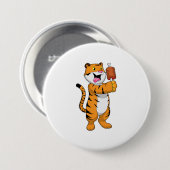 Tiger mit Fleisch Button (Vorne & Hinten)