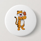 Tiger mit Fleisch Button (Vorderseite)