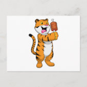 Tiger mit Fleisch Postkarte (Vorderseite)