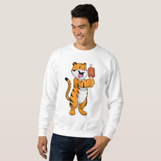 Tiger mit Fleisch Sweatshirt (Vorne ganz)