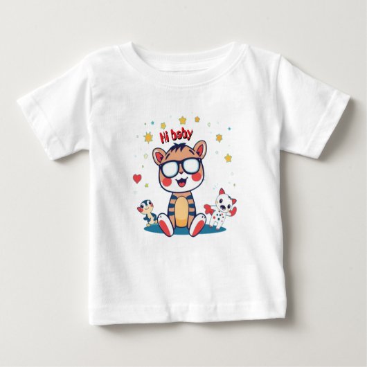 Tiger mit Freunden Baby T-shirt (Vorderseite)