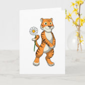Tiger mit Gänseblümchen Karte (Gelbe Blume)
