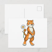 Tiger mit Gänseblümchen Postkarte (Vorne/Hinten)