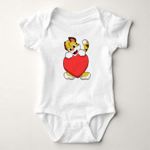 Tiger mit Herz Baby Strampler