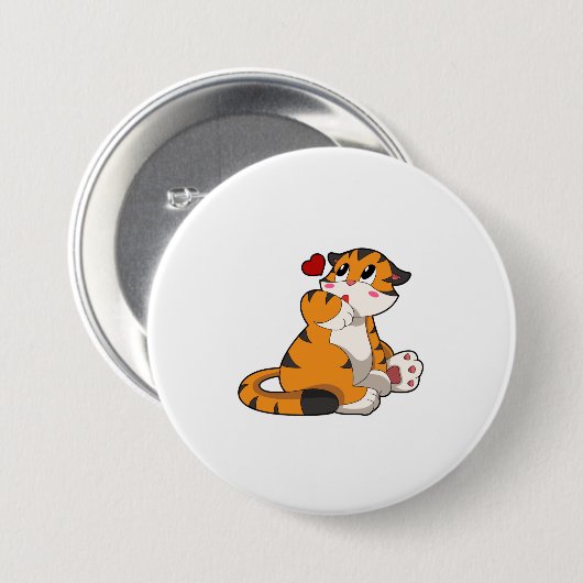 Tiger mit Herz Button (Vorne & Hinten)