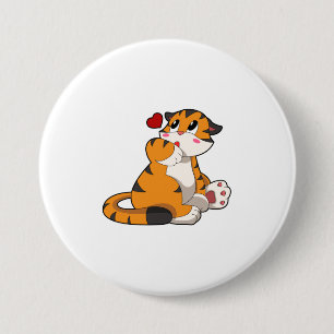 Tiger mit Herz Button