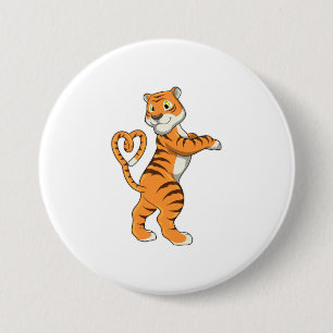 Tiger mit Herz Button