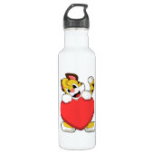 Tiger mit Herz Edelstahlflasche (Vorderseite)