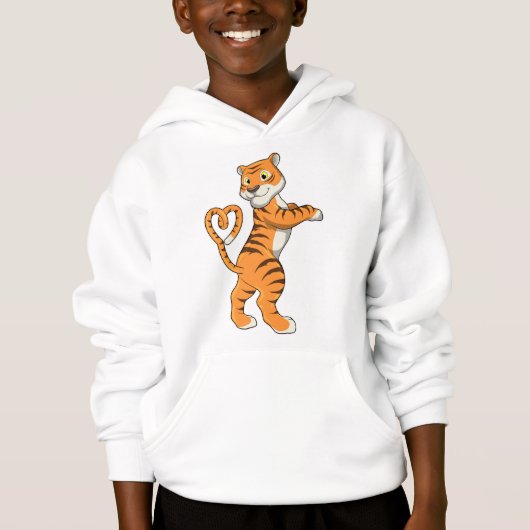 Tiger mit Herz Hoodie (Vorderseite)