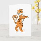Tiger mit Herz Karte (Gelbe Blume)