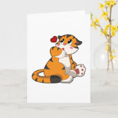 Tiger mit Herz Karte (Gelbe Blume)