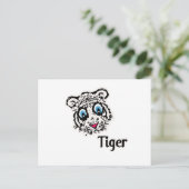 Tiger mit Herz Postkarte (Stehend Vorderseite)