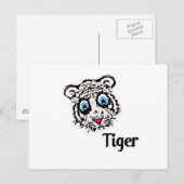 Tiger mit Herz Postkarte (Vorne/Hinten)