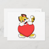 Tiger mit Herz Postkarte (Vorne/Hinten)