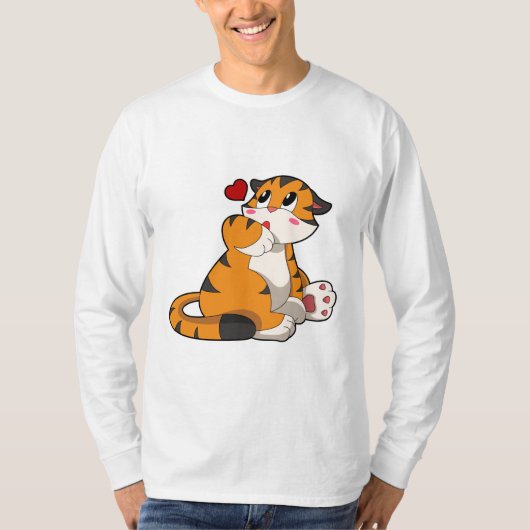 Tiger mit Herz T-Shirt (Vorderseite)