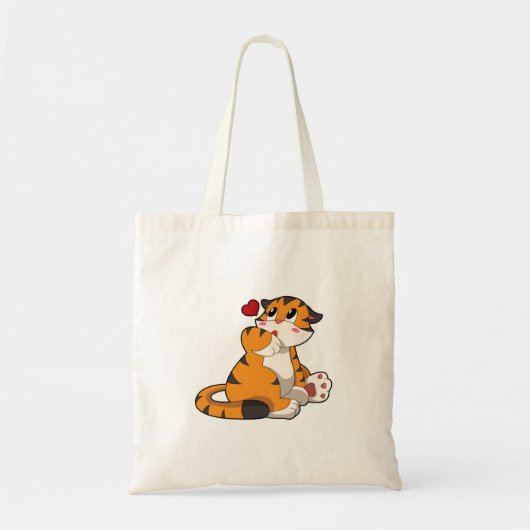 Tiger mit Herz Tragetasche (Vorne)