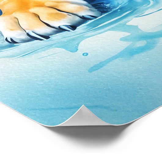 Tiger mit Kind Poster (Ecke)