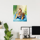Tiger mit Kind Poster (Heimbüro)