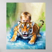 Tiger mit Kind Poster (Vorne)