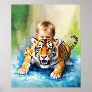 Tiger mit Kind Poster