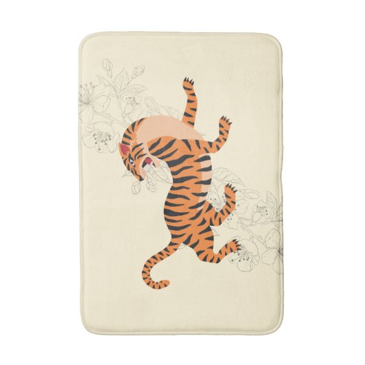 Tiger mit Kirschblossom Badematte (Vorderseite Vertikal)