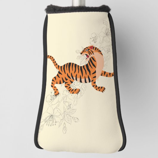 Tiger mit Kirschblossom Golf Headcover (Rotieren 90)