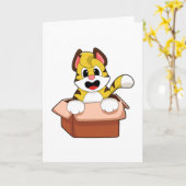 Tiger mit Kiste Karte (Gelbe Blume)