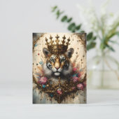 Tiger mit Krone Postkarte (Stehend Vorderseite)