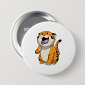 Tiger mit Lollipop Button (Vorne & Hinten)