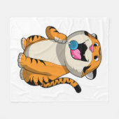 Tiger mit Lollipop Fleecedecke (Vorderseite (Horizontal))
