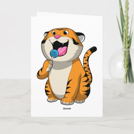 Tiger mit Lollipop Karte (Rückseite)