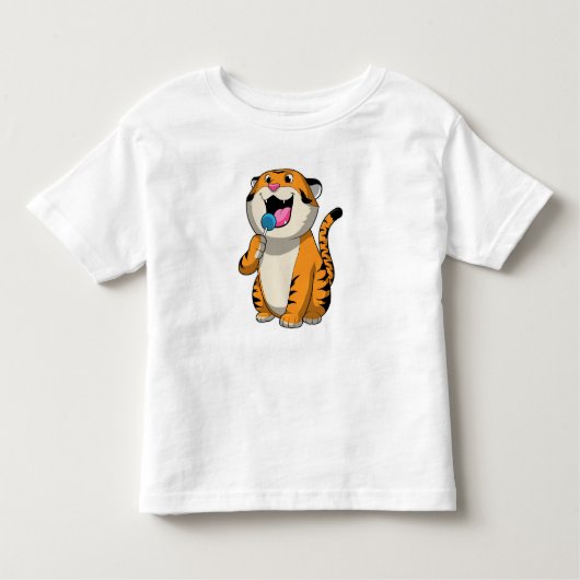 Tiger mit Lollipop Kleinkind T-shirt (Vorderseite)