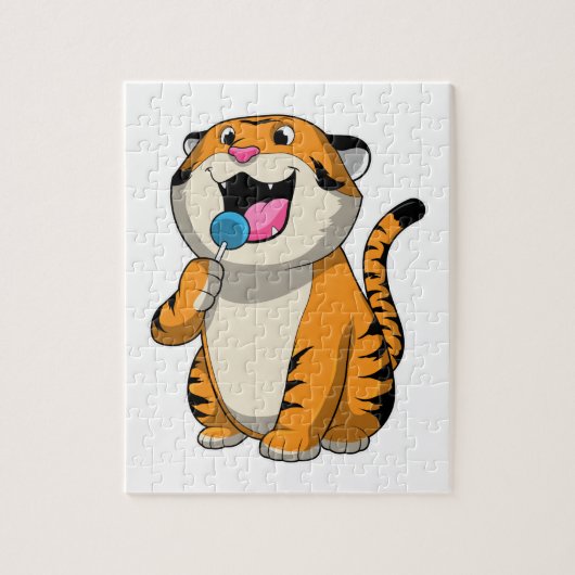 Tiger mit Lollipop Puzzle (Vertikal)