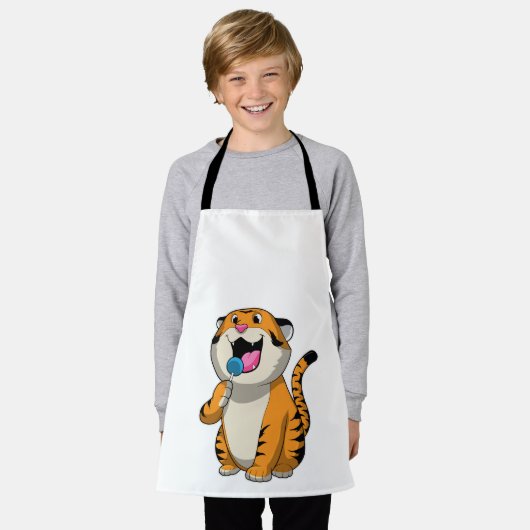 Tiger mit Lollipop Schürze (Getragen)