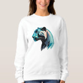 Tiger mit Lowpolydesign Sweatshirt (Vorderseite)